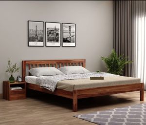 Designer Wooden Double Bed Without Storage