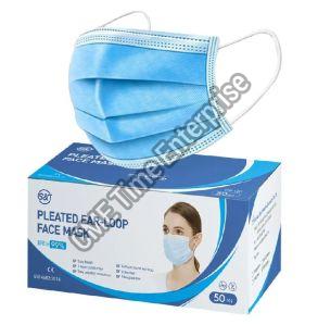 Blue 3 Ply Non Woven Surgical Face Mask