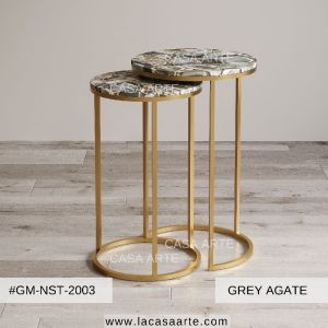 Grey Agate Nested Side Table