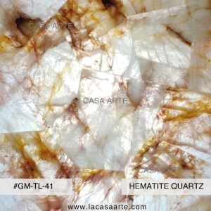 Hematite Quartz Semi Precious Stone Slab Tile