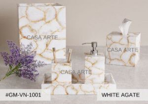 White Agate Bathroom Vanity Set