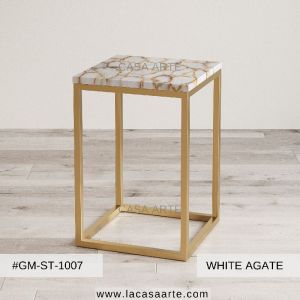 White Agate Side Table