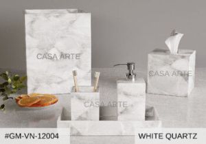 White Quartz Bathroom Vanity Set