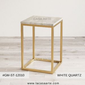White Quartz Side Table