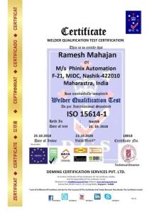 ISO 9606 Welder Qualification Certification