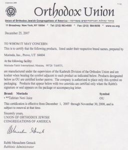 Kosher Food Approval Certification