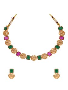 CNB19983 Gold Finish Antique Necklace Set