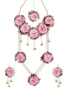 CNB23784 Gold Finish Floral Bridal Necklace Set