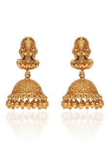 CNB31118 Rajwadi Finish Temple Jhumka Earrings