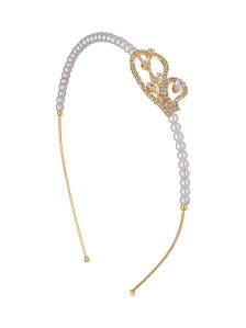 CNB31148 Gold Finish Pearls Hair Band