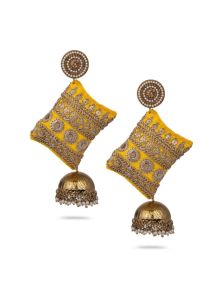 CNB740 Traditional Gold Finish Jhumka Earrings