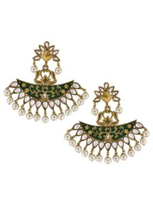 S20941 Traditional Mehendi Finish Long Earrings