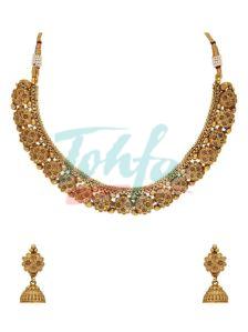 CNB30975 Gold Finish Antique Necklace Set