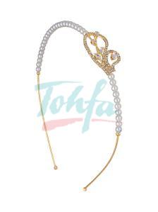 CNB31148 Gold Finish Pearls Hair Band
