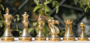 brass chess set Staunton