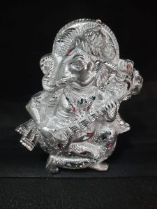 Ganesha statue white metal