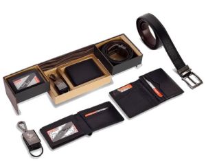 Men Leather Accessories Gift Set