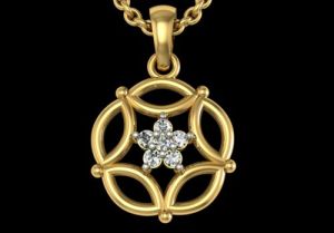 Floral Design Diamond Pendant