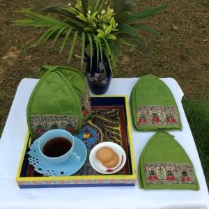 Light Green Madhubani Tea Cozy Set