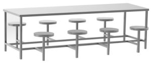 8 Seater Stainless Steel Dining Table Set