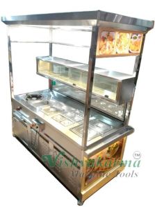 Stainless Steel Pani Puri and Pav Bhaji Counter