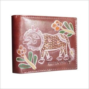 Lion Hand Painted Mens Wallet