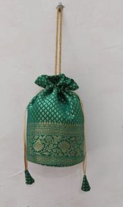 Truesellershop Indian Ethnic Designer Embroidered Silk Potli Bag