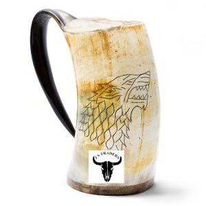 Carved Horn Mug