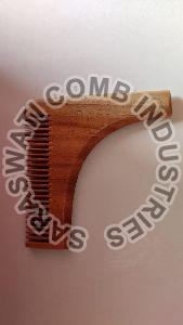 Handmade Neem Singlewood L Design Hair Comb