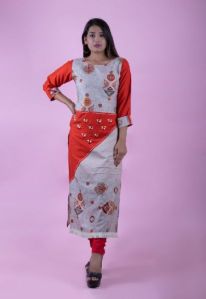 straight kurtis with print