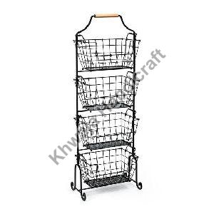 Iron four tier Basket with stand