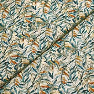 Leaf Print Linen Fabric