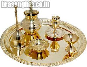 brass pooja thali
