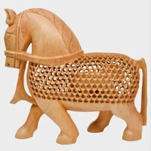 Wooden Handicraft Undercut Horse Statue