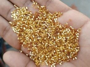 Golden Cut Glass Beads