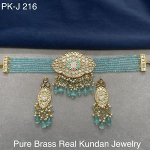 Pure Brass Meenakari Real Kundan Choker