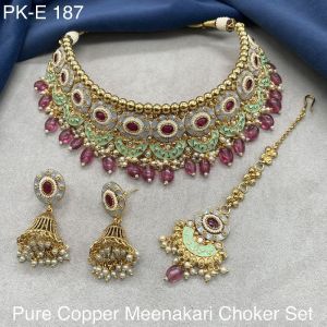 Pure Copper Meenakari Choker Set