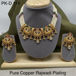 Pure Copper Rajwadi Plated Long Styled Choker