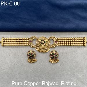 Pure Copper Rajwadi Plating Choker Set