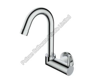 Flora Signature Sink Cock With Swinging Spout and Wall Flange