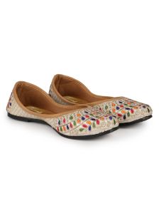 The Desi Dulhan Women Multi Ethnic Embroidered Jutti with PVC Sole - E7