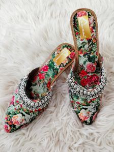 The Desi Dulhan Women Multi Ethnic Heel Mules with Resin Sole