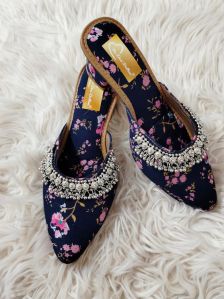 The Desi Dulhan Women Payal Ethnic Embellished Heel Mules with Resin Sole