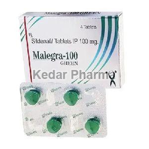 Malegra-100 Green Tablets, Packaging Type : Blister