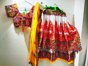 double layer kathputli embroidery chaniya choli