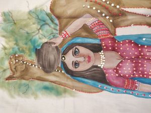 hand paint beads applique work kurti