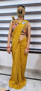 READY TO WEAR SAREE WITH DESIGNER BLOUSE