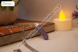 Your Spiritual Revolution Natural Lepidolite Pencil Pendant Chakra Reiki Healing Pink Purple Gemston