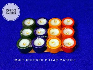 multi coloured wax pillar matki