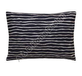 Manual  Embroidered Navy Blue Cushion Cover